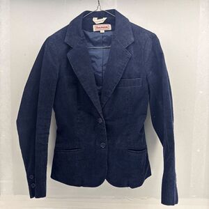 Foxmoor Size 7 Vintage Corduroy Navy Blazer Made in Hong Kong Jacket Coat EUC